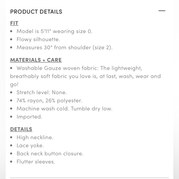 NWT Torrid Crinkle Gauze Flutter Sleeve Sheer Crochet Front - Picture 7 of 7